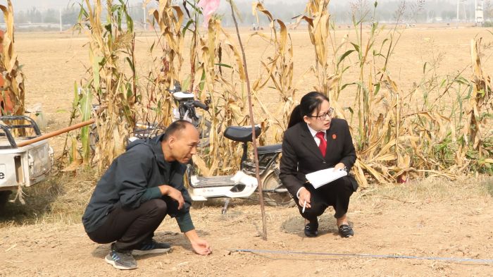 承办法官对案涉耕地进行实地勘察